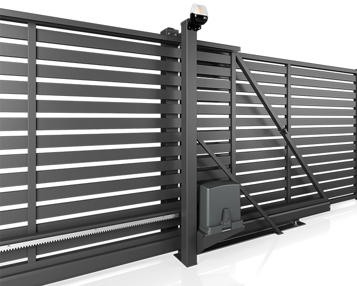 SOLID Aluminiumzaun Modell TZ-06 – Antrieb & Zubehör
